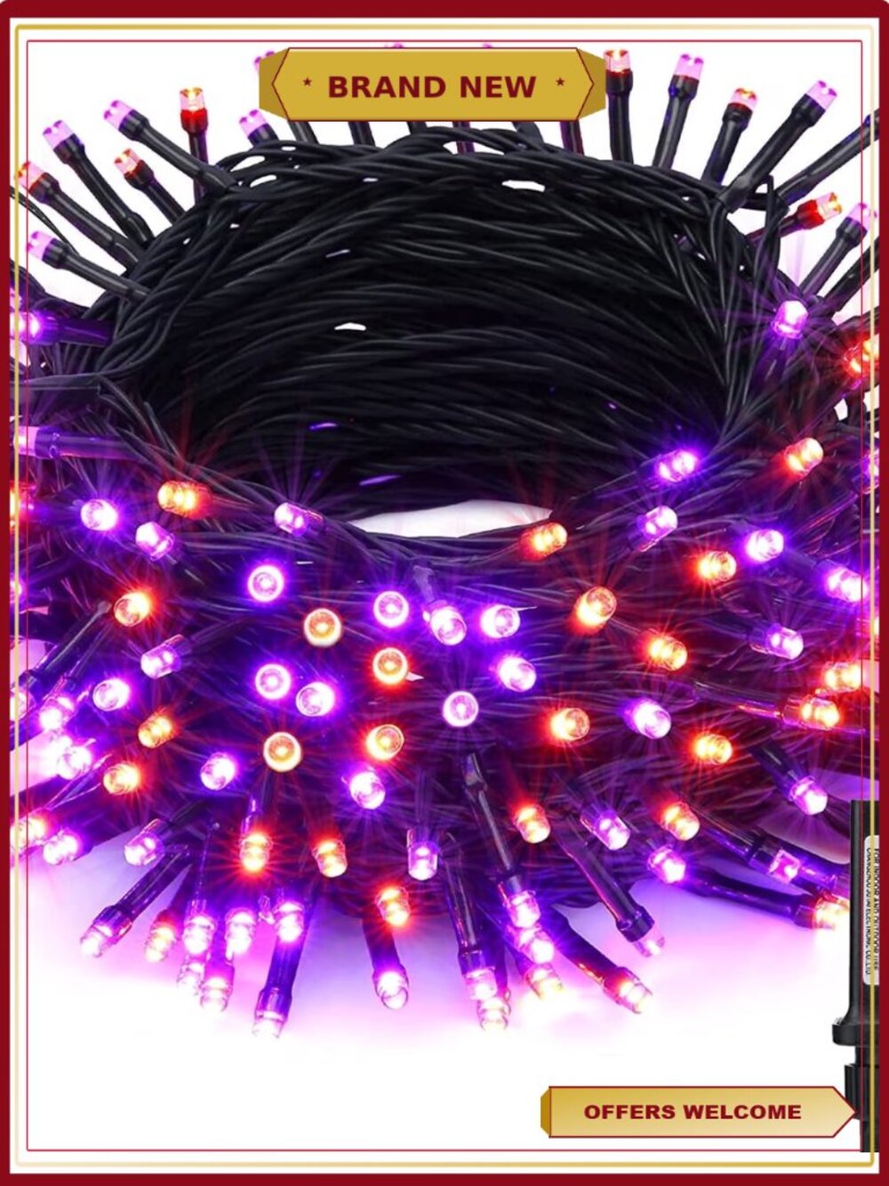 200 LED Plug in Halloween String Lights 8 Modes Timer 82ft